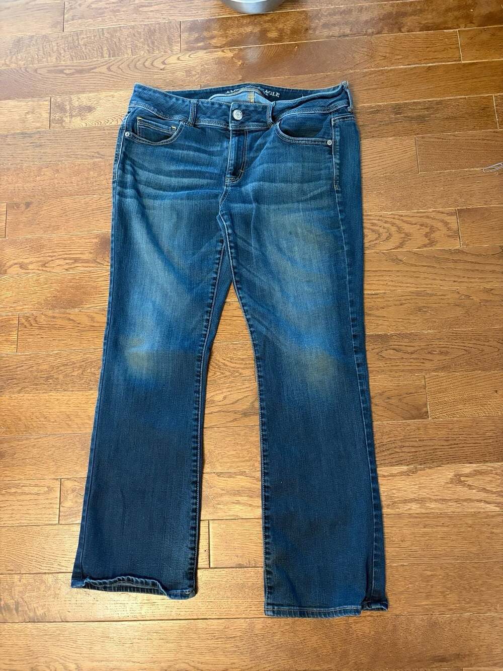 American Eagle Outfitters Kick Boot Jeans Size 14 Short Blue